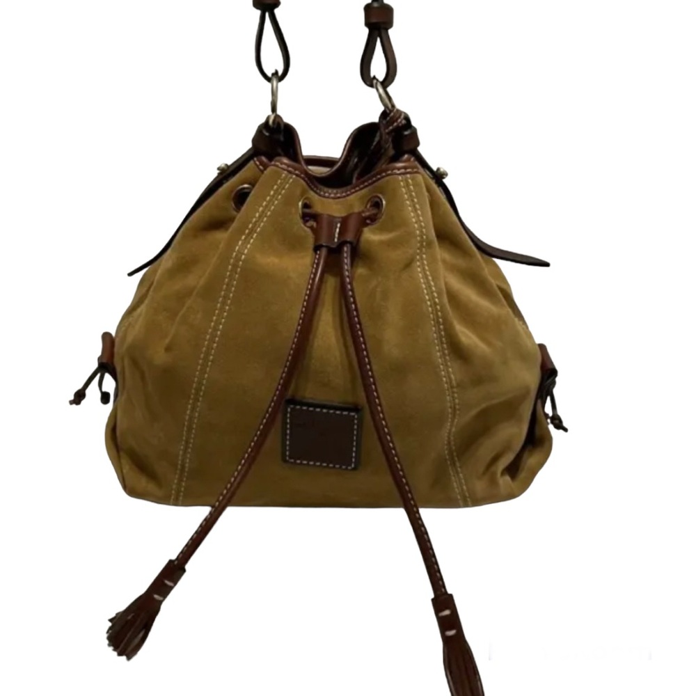 DOONEY BOURKE Satchel Bucket Bag Tan Suede Vachetta Leather RARE EUC Retail-$398